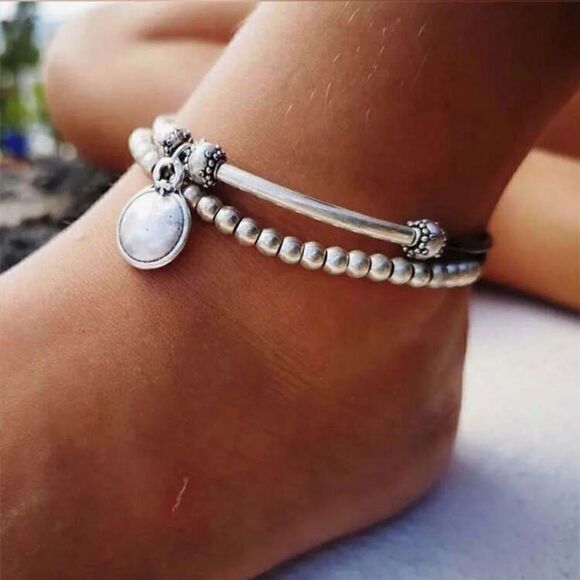 Free People Jewelry - silver boho anklet A557